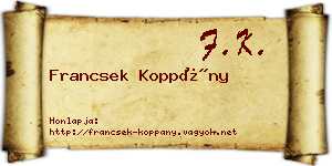 Francsek Koppány névjegykártya